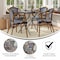 Flash Furniture Bordeaux French Bistro Stacking Chair w/Arms, Navy/White PE Rattan/Bamboo Print Alum Frame, 4PK 4-SDA-ADS642142-NVYWH-NAT-GG - alternate 7
